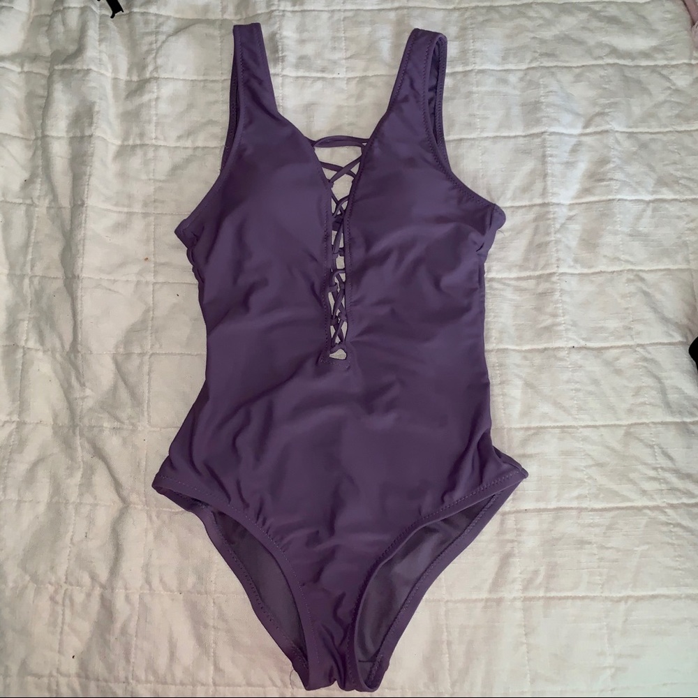 COPY - NWT! XS One Piece Bikini - “Steel Purple”